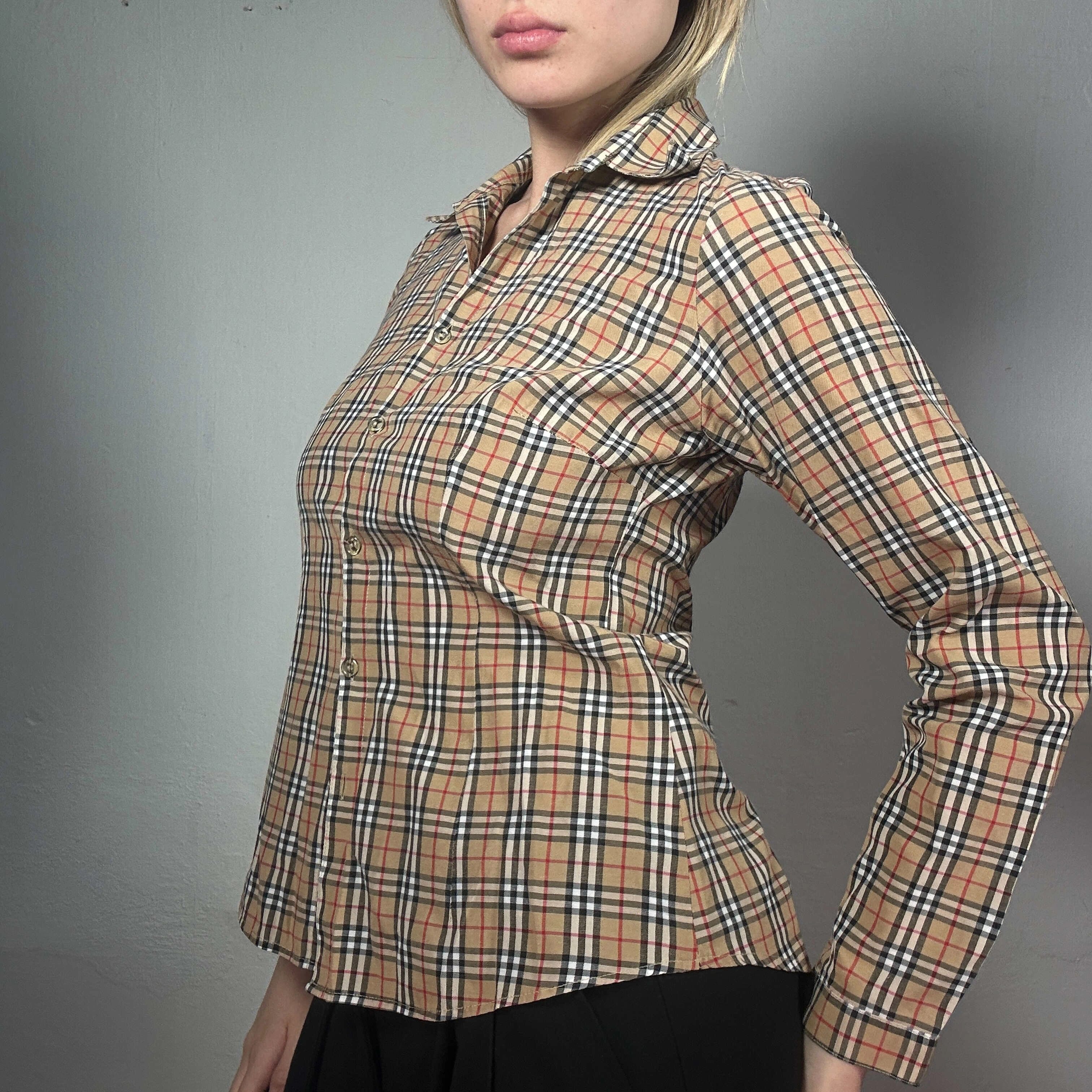Retro Beige Ruithemd uit de 90's Maat S Klassiek en Tijdloos Perfect voor Jouw Garderobe!